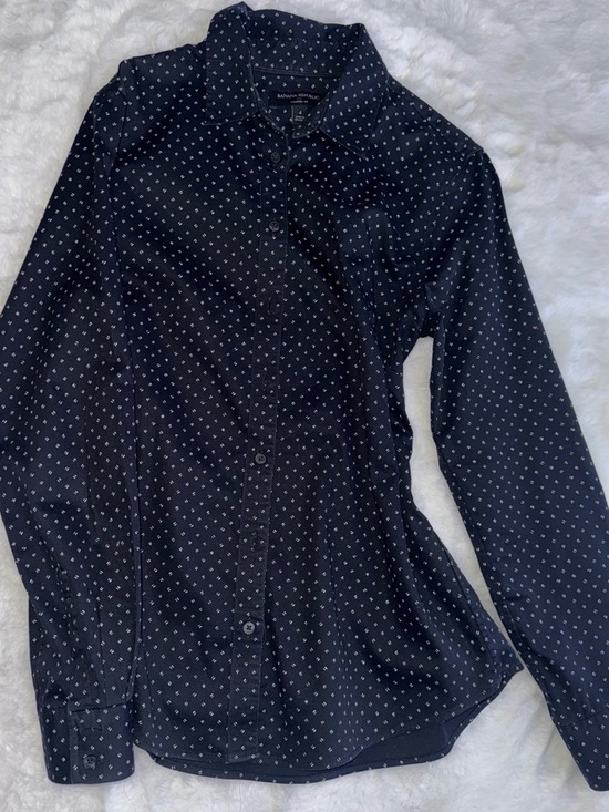 Banana Republic Tops - Banana Republic Navy Shirt with White Dot Motif